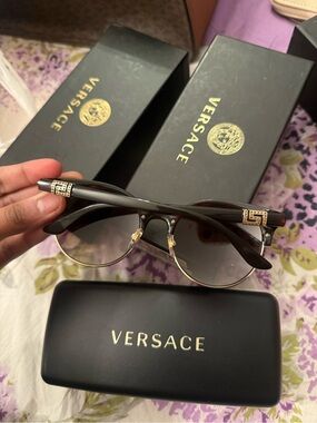 Versace Black Sunglasses with Gold Trim